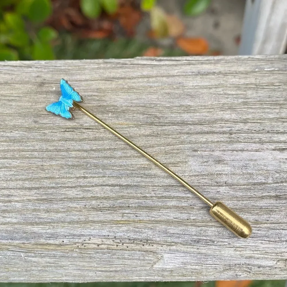 💍BUNDLE OF 2 BLUE DRAGONFLY & BUTTERFLY VINTAGE INSPIRED PINS/BROOCHES.